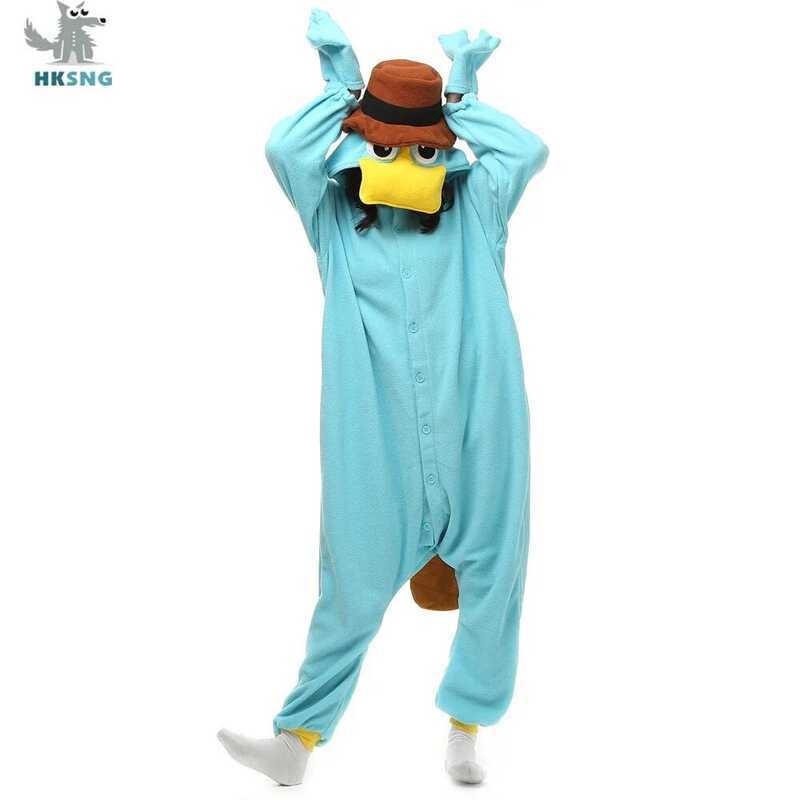 C HNG Animal Adult Kigurumi Platypus Duckbill Onesie Cartoon Family Party Pajamas Cosplay Costumes