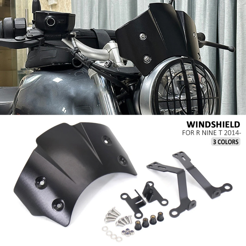 New RNINET 2014-2023 Windshield Windscreen with Mounting Bracket For BMW R NINET NineT Rninet R nin
