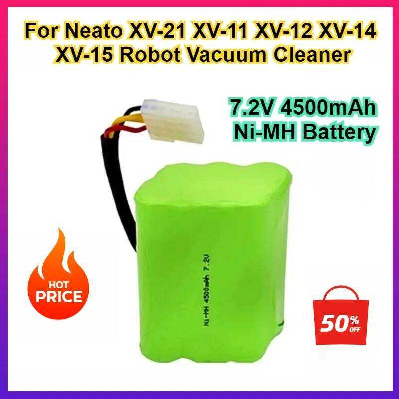 Ni-MH แบตเตอรี่ 7.2V 4500mAh สำหรับหุ่นยนต์ดูดฝุ่น Nato XV-12/XV-21/XV-25/XV-11/XV-PRO ความจุสูง ใช้
