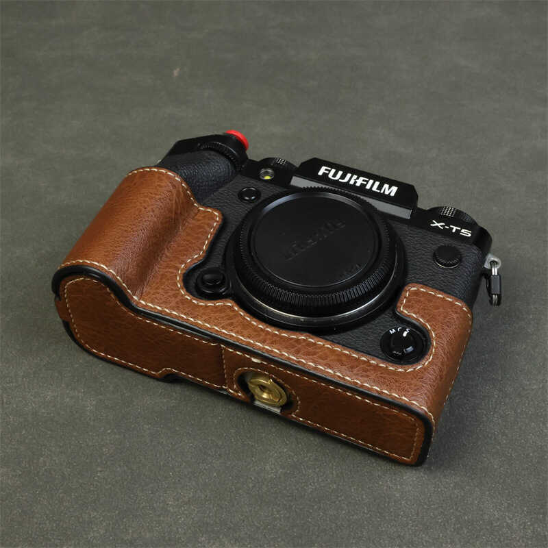 เหมาะสําหรับ Fuji Micro Single XT5 กล้องป้องกันกรณี X-T5 เคสหนัง xt5 Handle Case ฐาน xindianI