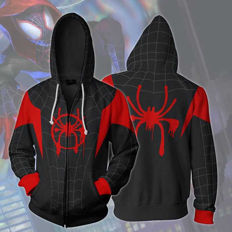 Marvel Spider-Man Hoodie โค้ตหนังทักซ์ กันหนาวคาร์ดิแกน สำหรับคอสเพลย์หรือสะสม