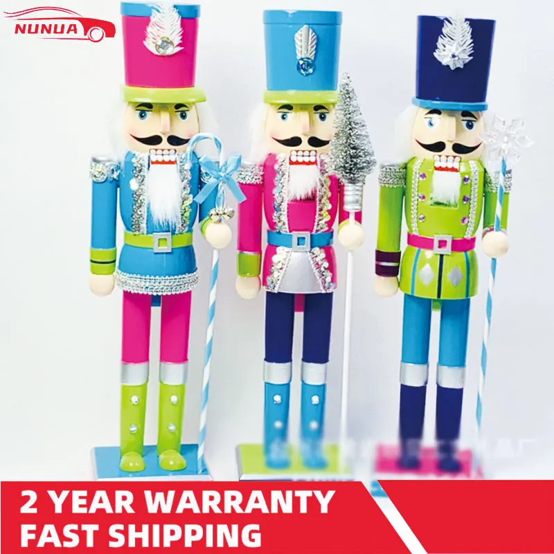 2PCS Doll Figurine Nutcracker 38CM  Party Crafts Creative Handmade Christmas Decorations Special Gi
