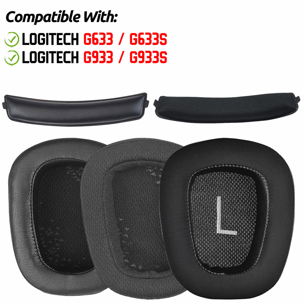 สําหรับ Logitech G933 G933S G633 G633S หูฟังแผ่นรองหูฟังฟองน้ําชุดหูฟัง Earmuffs เปลี่ยนฝาครอบ