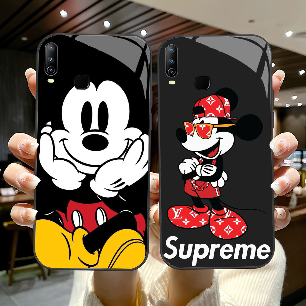 YS-13 Mickey Mouse HD Glass Casing สําหรับ VIVO Y17 Y95 Y15 Y85 Y12 Y11 V9 Y89 Y91C Y93 X23 Y19 Y91