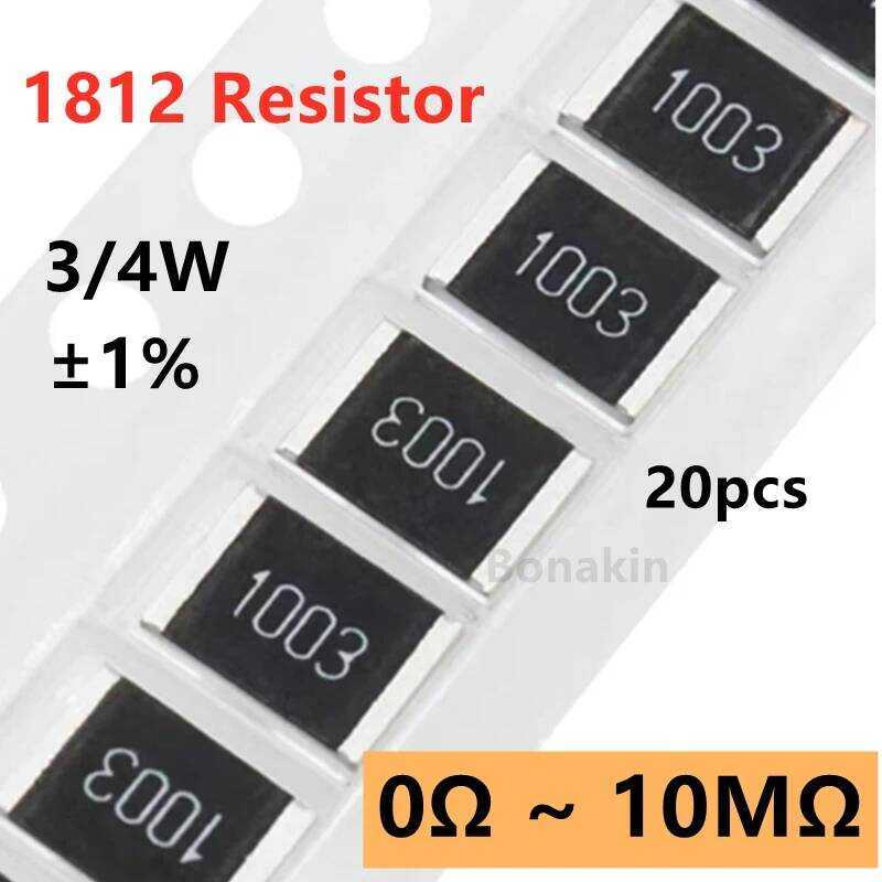 ชิ้น 20 ตัวต้านทาน SMD 1812 1% 1%