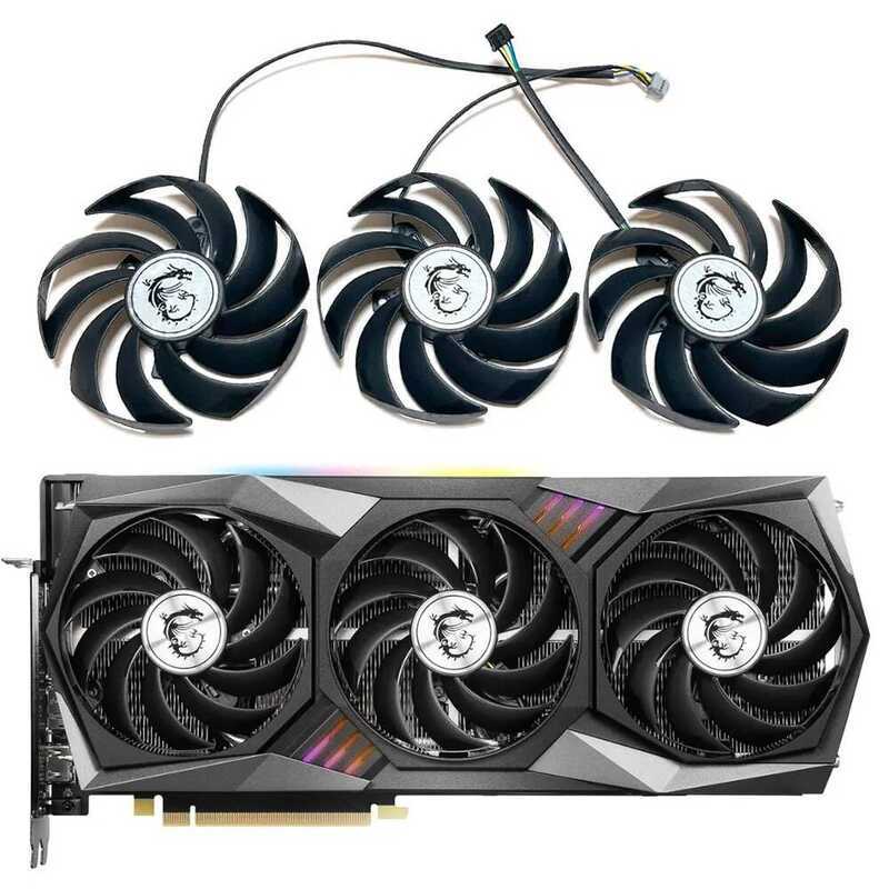 พัดลมระบายความร้อน ใหม่ 3060TI、3070 สำหรับ MSI RTX 3070TI、3080、3080TI、3090 พัดลมระบายความร้อนการ์ดแส