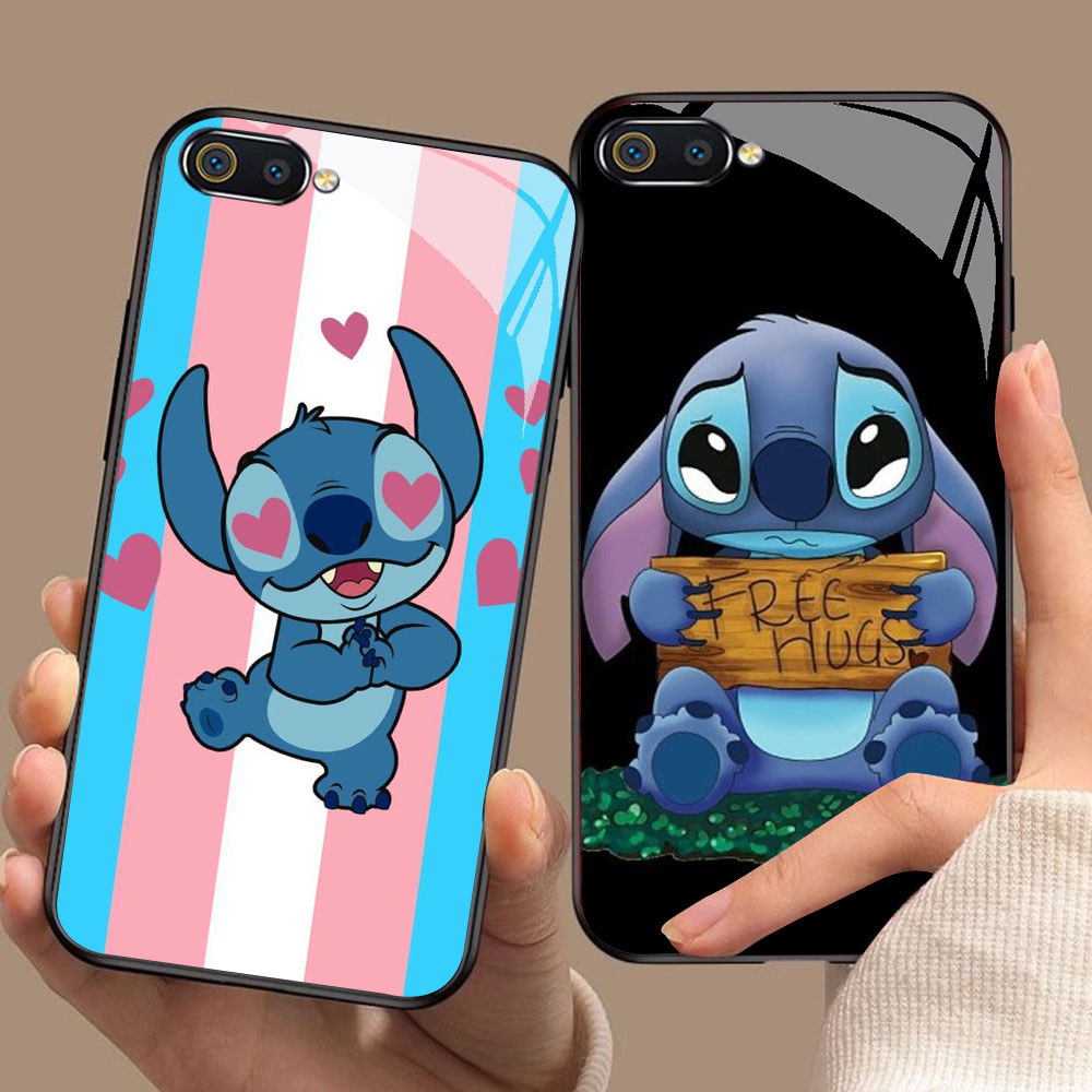 YS-49 น่ารัก Stitch HD แก้วสําหรับ Realme C1 C2 C2s OPPO A3S A5 A12E