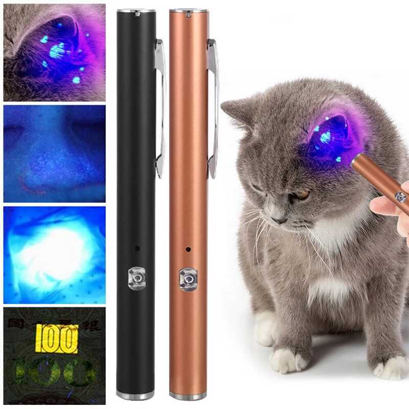▥ 365 UV Veterinary โคมไฟไม้สัตว์เลี้ยงเชื้อราการตรวจจับไฟฉายกันน้ำผิว Ultraviolet Light Cat Mo