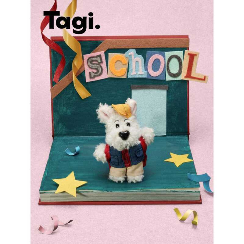 C Tagi. Haha Go To School Pendant Plush Doll