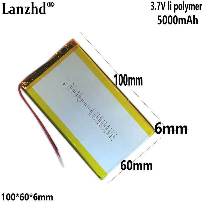 แบตเตอรี่ลิเธียมโพลิเมอร์ 1-12PCS 3.7v 5000mAh 6060100 แบตเตอรี่ลิโป้แบบชาร์จได้ สำหรับ GPS MP4 กล้อ