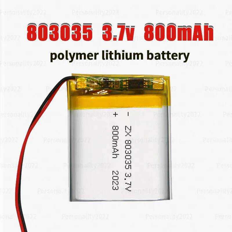 803035 แบตเตอรี่โพลีเมอร์ 800mAh 3.7V แบตเตอรี่ลิเธียมไอออนสำหรับสร้อยข้อมืออัจฉริยะ หูฟังบลูทูธ คีย