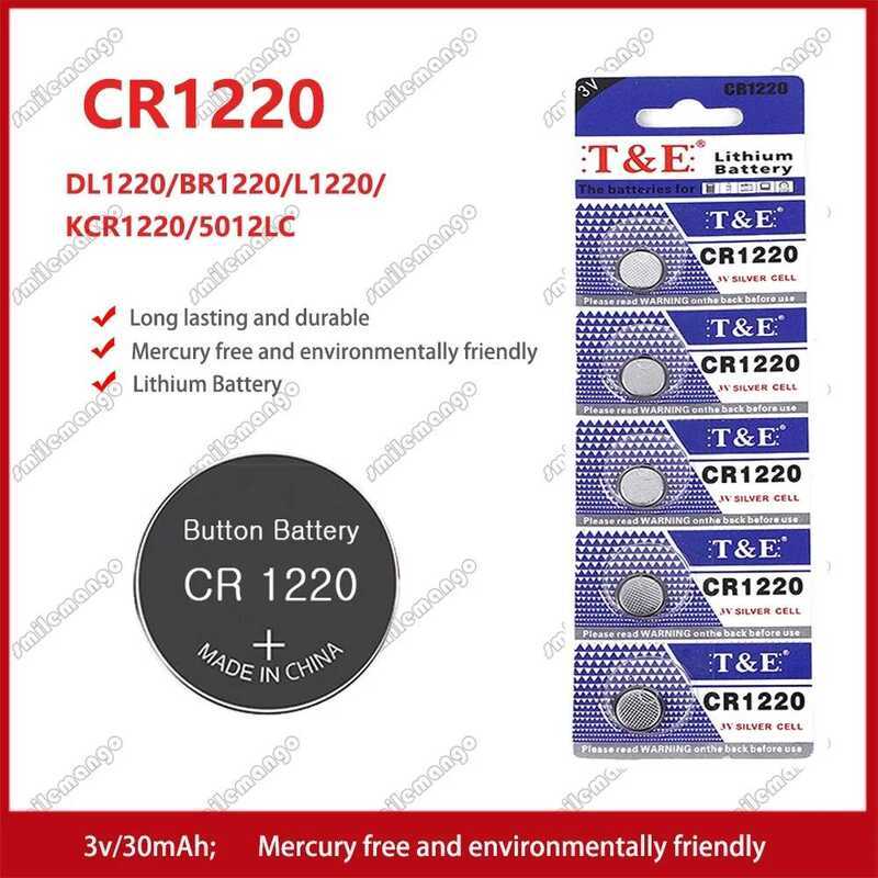 แบตเตอรี่ลิเธียมแบบปุ่ม 2PCS-50PCS 3V CR1220 BR1220 LM1220 DL1220 CR 1220 L04 5012LC แบตเตอรี่นาฬิกา