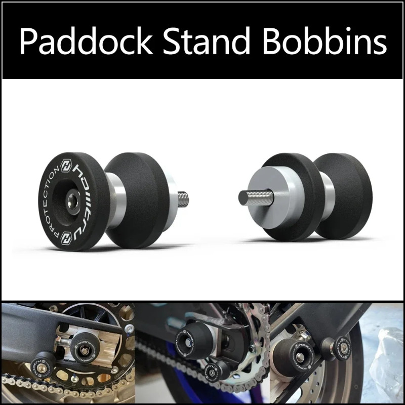 Paddock Stand Bobbins For Yamaha R1 2002-2014 / R6 2001-2016 / R3 2015-2023 / MT-03 2016-2021