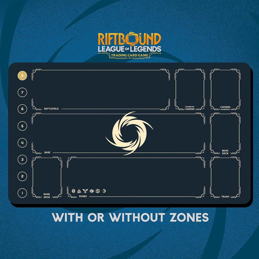 Playmat Riftbound Neutral Stitching Edges - การ์ดเกม Riftbound Trading - 24" x 14" นิ้ว 600 x 350 มม. -