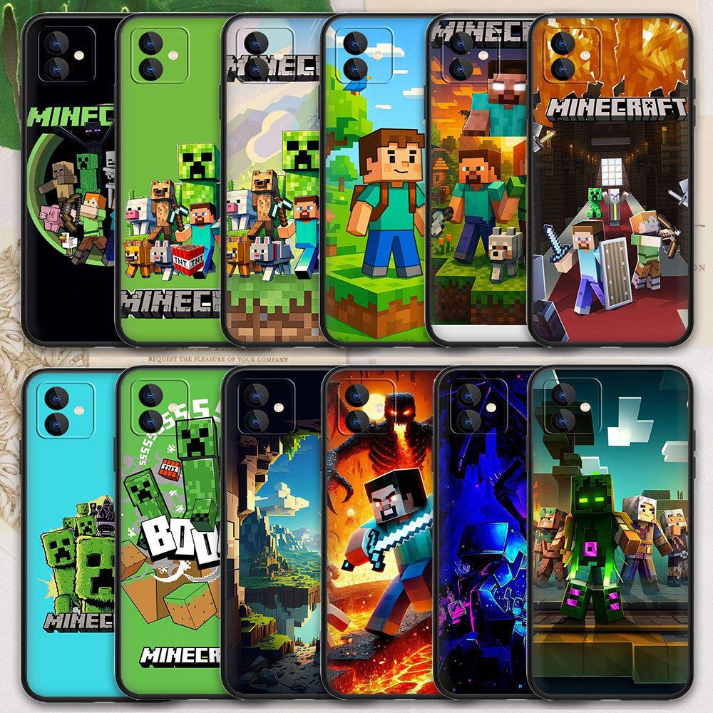 เคสโทรศัพท์สําหรับ Xiaomi Mi 8 Lite 9 9T Pro A3 CC9E 10T Pro Pocophone F1 Y9B3 Minecraft เกมซิลิโคนน