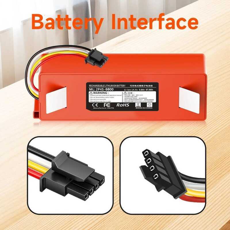 Roborock แบตเตอรี่ สำหรับ S4 S5 S6 S7 MaxV T6 Q5 Q7 Max E25 E35 Xiaomi Mijia 1C 1S แบบชาร์จได้ Li-io