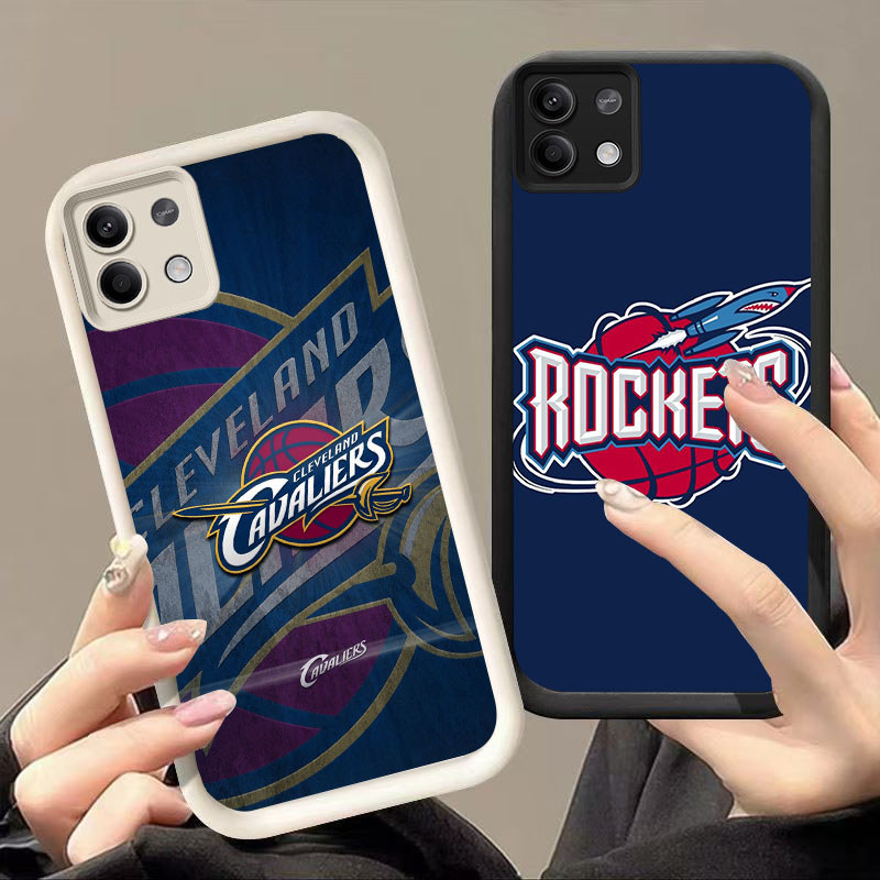 HK-45 Rockets บาสเกตบอล Club ปลอกกันกระแทกสําหรับซิลิโคนสีดําและสีขาว Xiaomi Poco X7 M6Pro M7 F7 X6 