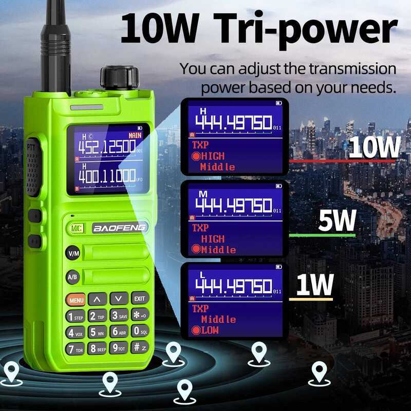 ▥  Uv-26 Walkie Talkie 10W AM FM 999Ch NOAA ไร้สายสําเนาความถี่ยาว VOX Type-C Charger Tw