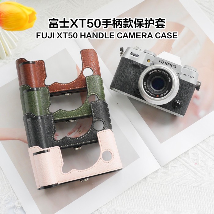 Fuji xt50 Handle Protective Case กระเป๋ากล้อง x100vi ซองหนังจับ xm5 กล้อง Finger Handle เคสป้องกันอุ