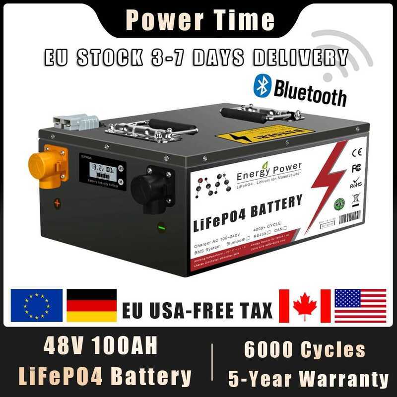 LiFePo4 ชุดแบตเตอรี่ 48V 50Ah 100Ah 200AH พร้อม BMS Bluetooth ในตัว 51.2V สำหรับเก็บพลังงานแสงอาทิตย