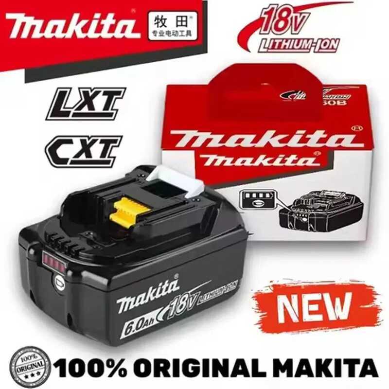 Makita แบตเตอรี่ แท้ 6ah รุ่น bl1850b BL1850 bl1860 bl 1860 bl1830 bl1815 bl1840 LXT400 6.0Ah สำหรับ