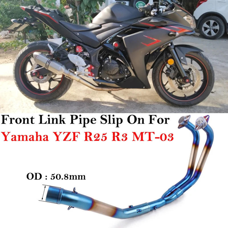 Titanium Alloy For Yamaha YZF R25 R3 MT-03 Motorcycle Exhaust Escape Systems Connection Tube Modifi