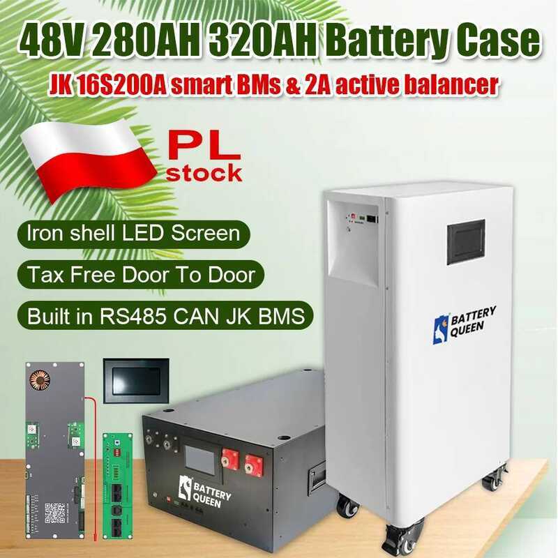 Lifepo4 ชุดแบตเตอรี่ JK V19 BMS 48V 280AH 320AH 15KWH RS485 CAN 2A Active Balancer PCB 4.3LCD DIY Ca