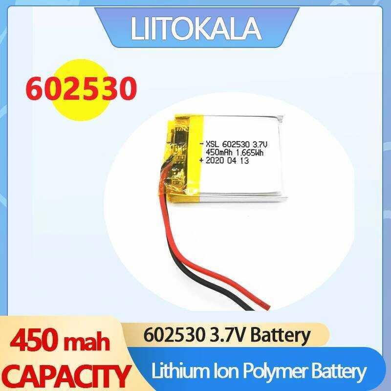 XSL แบตเตอรี่ลิเธียมไอออนโพลีเมอร์ 3.7V 602530 450mAh 3.7v สำหรับ MP4 MP5 GPS PSP นาฬิกาอัจฉริยะ เคร