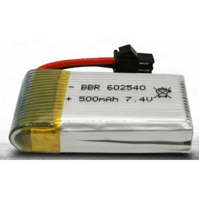 7.4v แบตเตอรี่ลิเธียมโพลิเมอร์ 500mah 602540 -2S อัตราสูง 25C สำหรับโดรน เครื่องบินบังคับ -2S