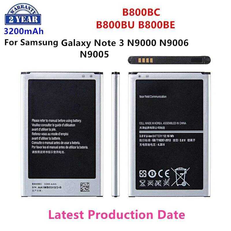 B800BE แบตเตอรี่ทดแทน B800BC B800BU สำหรับ Samsung Galaxy Note 3 N900 N9002 N9005 N9006 N9008 พร้อม