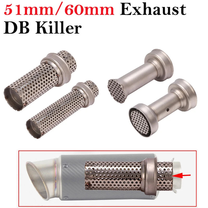 51mm / 60mm Universal Motorcycle Exhaust Escape Removable DB Killer Muffler Silencer Sound Reducer