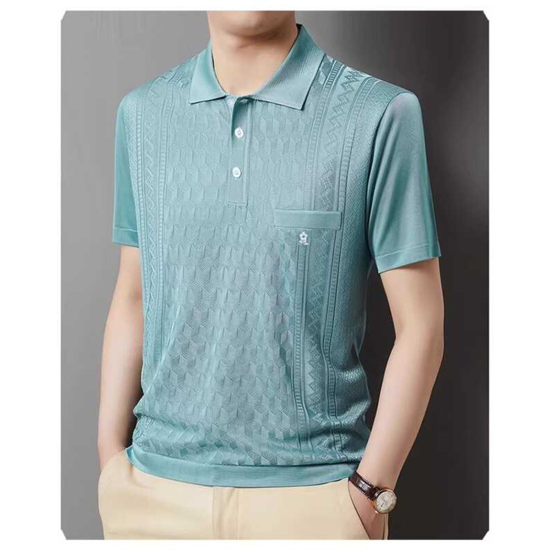 Montagut Summer Short-Sleeved Men's Mulberry Middle-Aged And Old Father Clothes