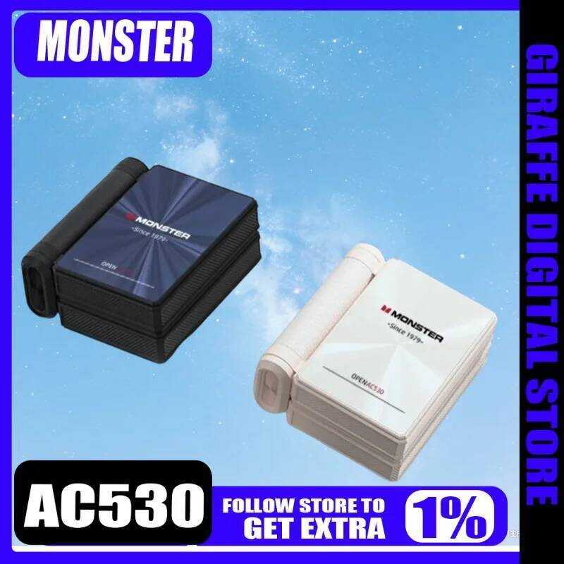 MONSTER AC530 บลูทูธ Non In Ear Bone Conduction กีฬาไร้สายกันน้ําหูฟังพับคู่ที่กําหนดเอง