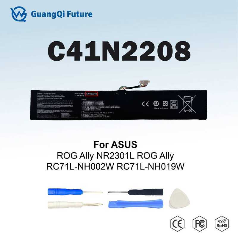 C41N2208 แบตเตอรี่ ทดสอบ 100% สำหรับ ASUS ROG ALLY เกมมิ่งมือถือซีรีส์ RC71L/PC71L 74Wh อัปเกรด mod