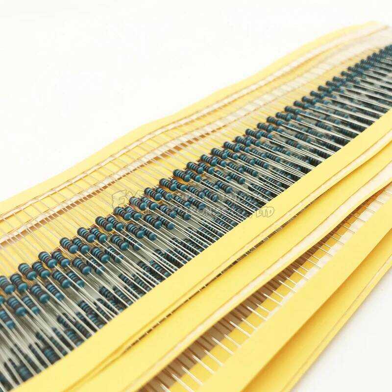 ชิ้น 100 ตัวต้านทานฟิล์มโลหะ 1/4w 1% 10 โอห์ม - 2.2M โอห์ม 1R 10R 100R 220R 1K 10K 100K ความต้านทาน