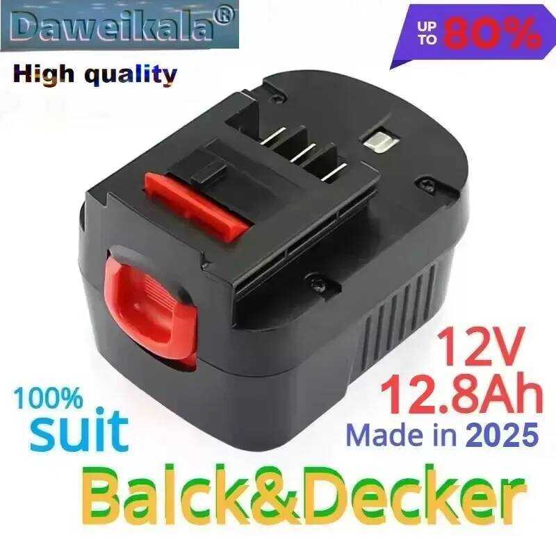 12V แบตเตอรี่เครื่องมือแบบชาร์จได้ 12800mah สำหรับ Black & Decker A12 A12ex Fsb12 Fs120b A1712 Hp12k