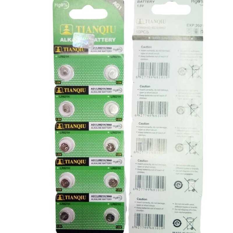 TIANQIU 5PCS 1.55V AG0/AG1/AG2/AG3/AG4/AG5/AG6 LR754 แบตเตอรี่ปุ่ม แบตเตอรี่กลม แบตเตอรี่อัลคาไลน์สำ