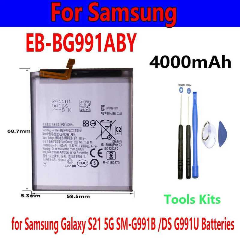EB-BG991ABY แบตเตอรี่ชาร์จใหม่ 4000mAh สำหรับ SamsungGalaxy S21 5G SM-G991B /DS G991U พร้อมเครื่องมื