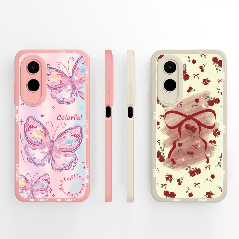 ปลอกสําหรับ Xiaomi Poco M7 4G 5G เคสโทรศัพท์ป้องกันกล้องซิลิโคนอ่อนนุ่มสวยโบว์ปกหลังสําหรับ Xiaomi PocoM7 M 7 Shell Capa