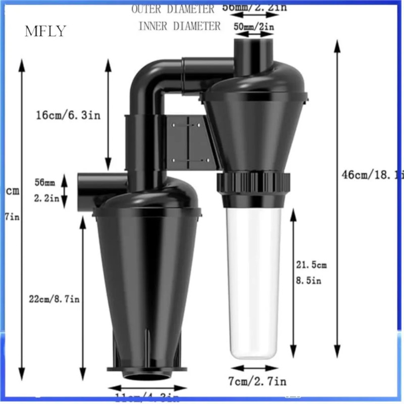Double Filtration Cyclone Dust Collector Woodworking Filter Industrial Separator Collector Canister