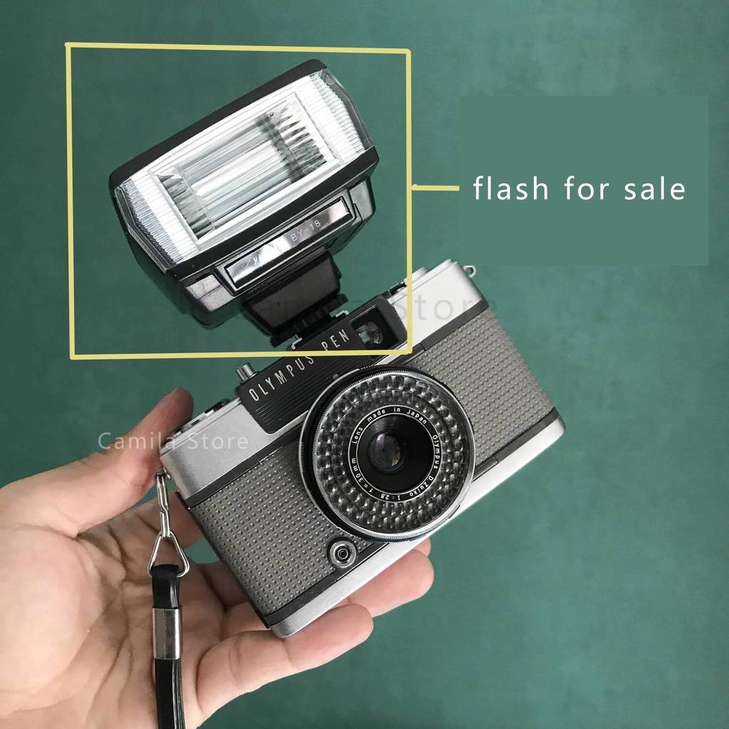 Mini Flash Hot Shoe Sync Port เติมแสง Speedlite สําหรับ Olympus 35SP 35DC TRIP35 35RC 35EC 35ED ปากก