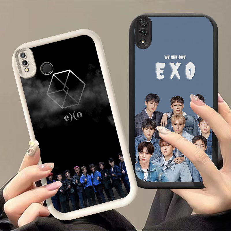 HK-17 EXO ปลอกกันกระแทกสําหรับซิลิโคนสีดําและสีขาว VIVO Y91i Y66 V9 Y91C Y81 Y81S Y91 Y95 Y93
