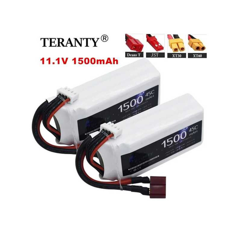 LiPo แบตเตอรี่ 11.1V 2200mAh 3s 45C สำหรับเฮลิคอปเตอร์ RC เครื่องบิน ควอดคอปเตอร์ รถยนต์ เครื่องบิน