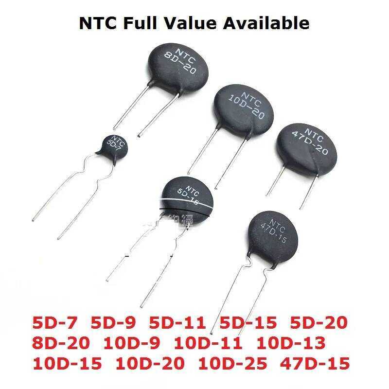 เทอร์มิสเตอร์ 10ชิ้น NTC 2.5D 3D 10D-9 10D-11 10D-13 10D-15 10D-20 10D-25 47D-15 เทอร์มิสเตอร์ 5D-7