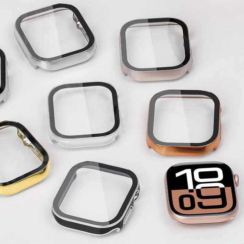 Apple ฟิล์มกันรอยสำหรับเคส Watch 10 ขนาด 46mm 42mm 45mm 44mm 41mm 40mm 44 กระจกนิรภัย PC ฝาครอบกันกร