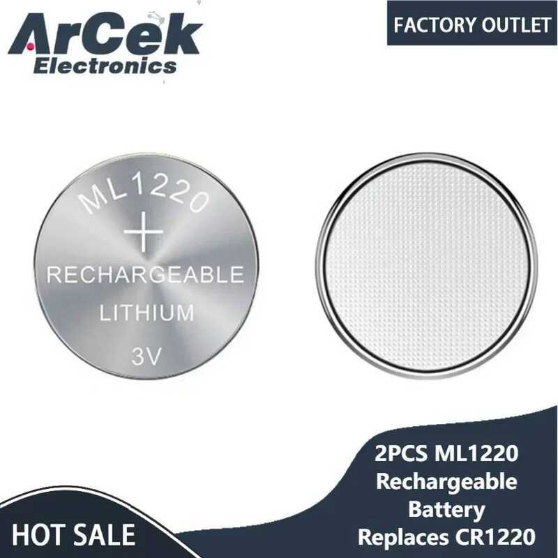 ชิ้น 2 แบตเตอรี่ชาร์จใหม่ ML1220 3V ML 1220 18mAh CMOS RTC BIOS แบตเตอรี่สำรองแบบปุ่ม