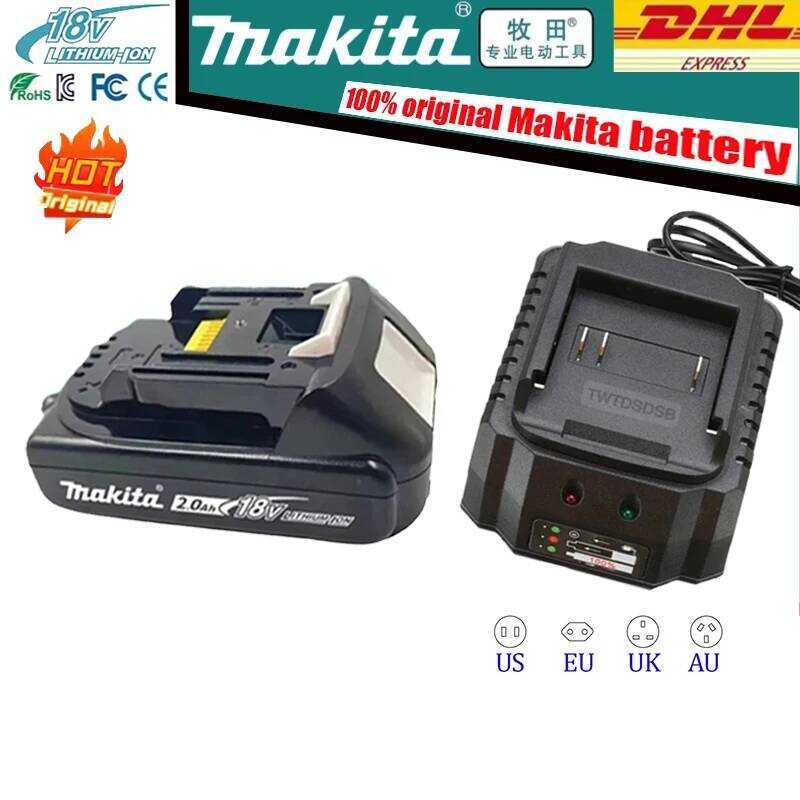 Makita แบตเตอรี่ 2.0Ah ของแท้ เหมาะสำหรับเครื่องมือไฟฟ้า 18V ทั้งหมดใน Makita รุ่น BL1850B BL1850 BL