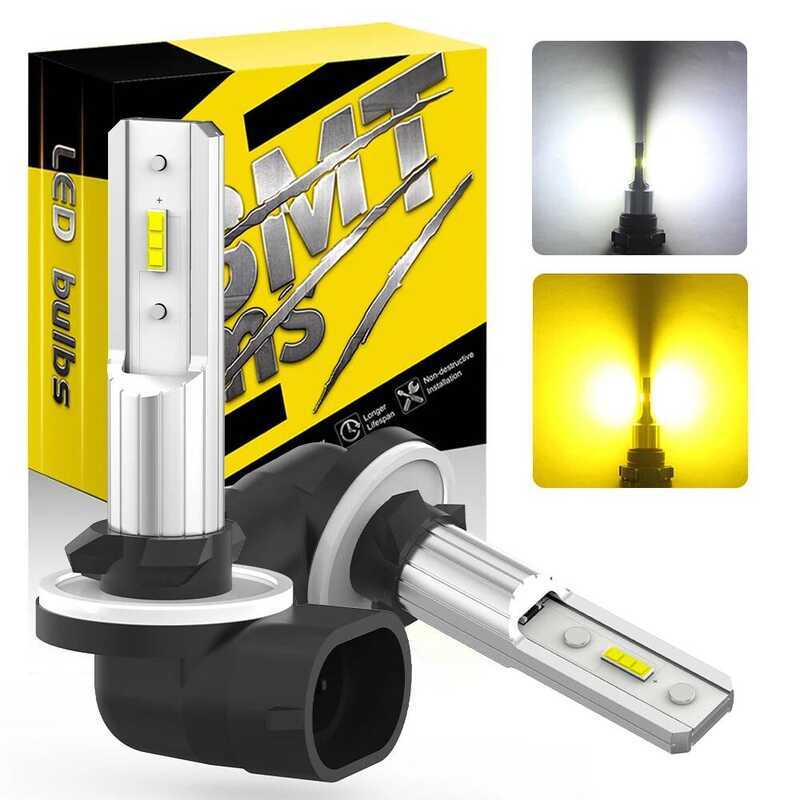 LED ไฟตัดหมอก BMTxms 2PCS H27 880 H27W/1 881 H27W/2 H27W DRL Canbus สำหรับ Hyundai Subaru Jeep Ford