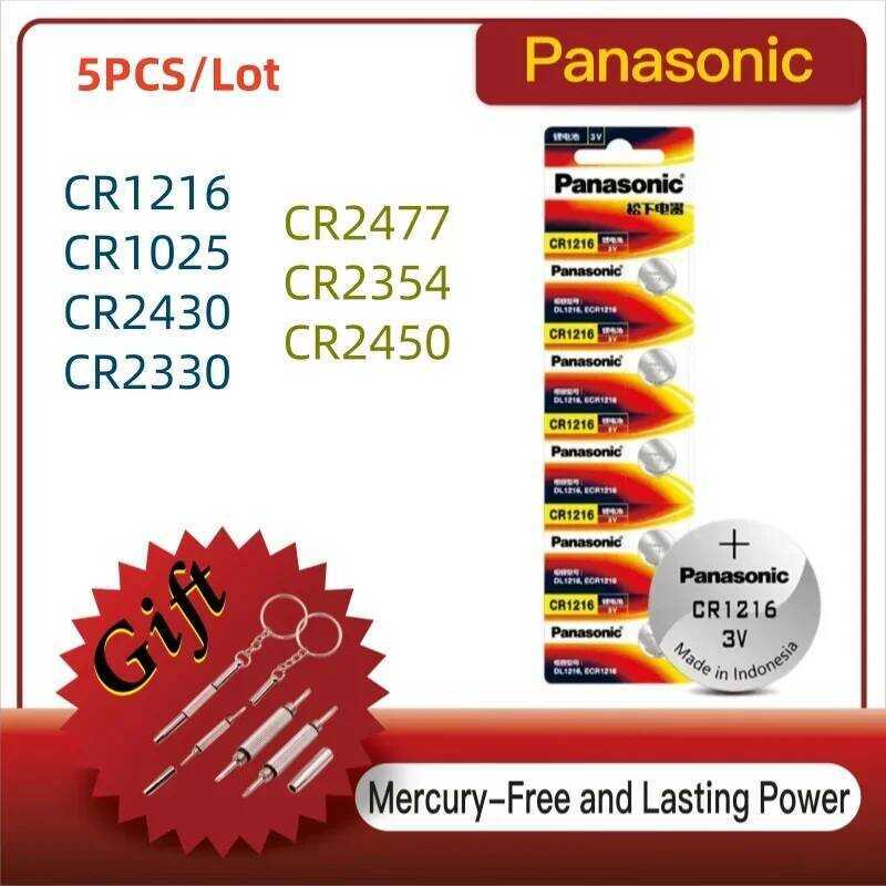 Panasonic แบตเตอรี่ลิเธียมแบบปุ่ม CR1216 CR1025 CR2430 CR2330 CR2477 CR2354 CR2450 3V ของแท้ใหม่สำหร