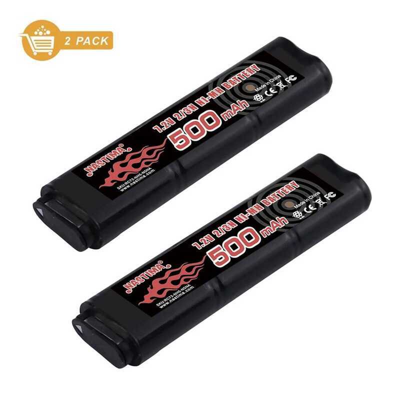 Ni-MH แบตเตอรี่ 2 ชิ้น 2/3N 6S 7.2V 500mAh สำหรับ CM030 CM121, CM122, GF13, Marui 18C, P8, M93R AEP